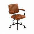 Bürostuhl Drehstuhl Braun mit PU-Kunstleder Stahlgestell 48 x 46 cm