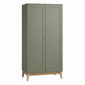 Kleiderschrank 2 Türen olivgrün MDF rechteckig 90 x 50 x 190 cm