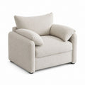 Sessel Creme Bouclé-Polyester kubisch 105 x 90 x 82 cm