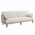3-Sitzer Sofa Creme Polyester Rechteckig 210 x 82 x 82 cm