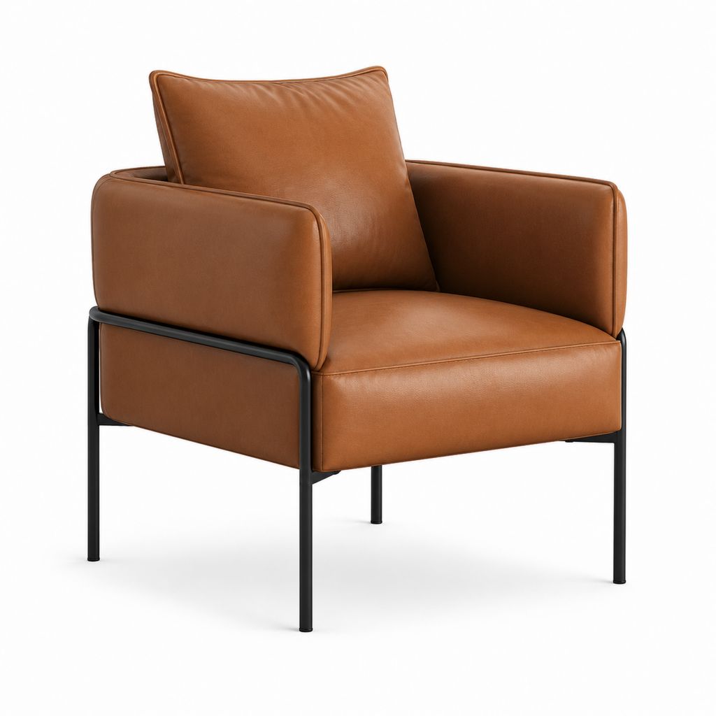 Sessel Cognac PU-Kunstleder Rechteckig 78 x 82 x 82 cm