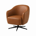 Drehsessel Cognac PU-Kunstleder mit Stahlfuß 78 x 75 x 78 cm