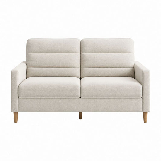 2-Sitzer Sofa Beige Polyester Rechteckig 150 x 85 x 88 cm