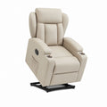 Relaxsessel mit Liegefunktion Beige PU-Kunstleder 90 x 88 x 105 cm