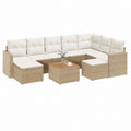 7-teiliges Gartensofa Lounge Set Natur Beige PE-Rattan U-Form 280 x 210 x 70 cm