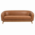 2-Sitzer Sofa Cognacbraun PU-Kunstleder gerade Form 180 x 80 x 75 cm